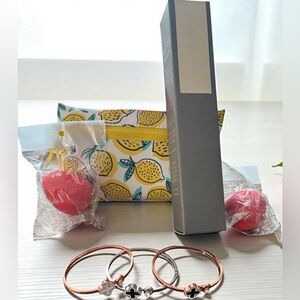 Lemon Print Pouch stuffed with Makeup and Skincare 🚨🎉 HOST PICK!! 🎉🚨